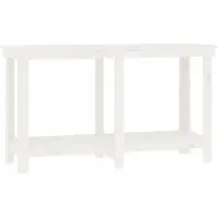 Syfax Werkbank Weiß 140x50x80 cm Massivholz Kiefer