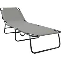 Syfax Klappbare Sonnenliege Grau 188 x 57 x 86,5 cm Polyester