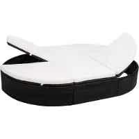 Syfax Outdoor-Loungebett mit Kissen Poly Rattan Schwarz