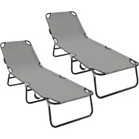 Syfax Klappbare Sonnenliege 2 pcs Grau 188 x 57 x 86,5 cm Polyester