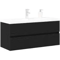 vidaXL Waschbeckenschrank Schwarz Eichen-Optik 100 x 39 x 62 cm