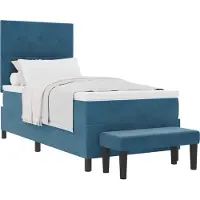 Syfax Boxspringbett mit Kissen Dunkelblau 200 x 100 cm Samt