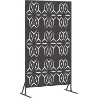 Syfax Sichtschutz Schwarz 100 x 50 x 180 cm Stahl
