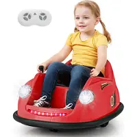 Costway 12V Autoscooter Kinder, Elektro Bumper Car Elektroscooter für Kinder von 2–5 Jahren (Rot)