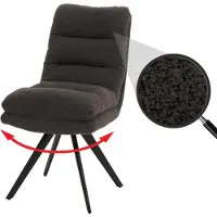 MCW Esszimmerstuhl MCW-G66, Küchenstuhl Stuhl, drehbar Auto-Position Stoff/Textil Bouclé MVG dunkelgrau