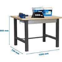 Simon Rack SIMONWORK BT6 MDF-Werkbank 1BOX 1200x750 ANTRACITE/MADEIRA mit Parafusos
