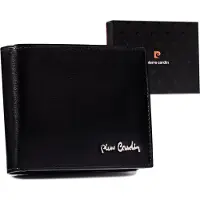 Pierre Cardin | Klassische, elegante Herrengeldbörse, aus Naturleder, Schwarz, 12x9 cm