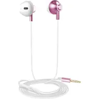 Akashi , Kabelgebundene Kopfhörer mit 3,5-mm-Klinke und integriertem Mikrofon, Rosa
