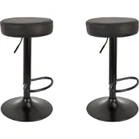 Home Deco Factory Mumford verstellbarer Barhocker, Schwarz – 2er-Set