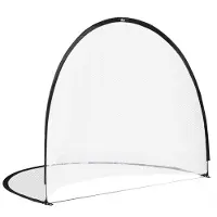 HOMCOM Fußballtor-Pop-Up-System mit Tragetasche und Befestigungsstangen, Maße: 247 L x 203 B x 201,5 H cm, Schwarz und Weiß
