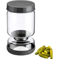 Westmark Abtropfglas, mit Zwei-Kammer-System, auslaufsicher, Praktisches Abtropfglas zum Servieren und Aufbewahren von Lebensmitteln, 900 ml