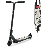 Kinderkraft SOLIS Scooter – Cityroller für Kinder ab 5 Jahren & Erwachsene bis 100 kg, Schwarz