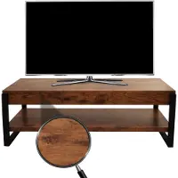 Mendler TV-Rack MCW-L53, Fernsehtisch Lowboard TV-Tisch, Metall 42x120x44cm dunkle Wildeiche