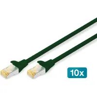 Digitus CAT 6A S/FTP Patchkabel, 10 Stück, 1 m, Cat6a, S/FTP (S-STP), RJ-45, RJ-45, Grün