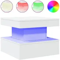 vidaXL Couchtisch mit LED-Leuchten Weiß 50x50x40 cm