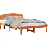 Syfax Bettrahmen Wachsbraun 120 x 200 cm Massives Kiefernholz