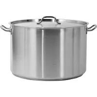 TRIZERATOP Mittlerer Profi-Kochtopf mit Deckel 50x32 cm, 62,8 l, Edelstahl 21/0