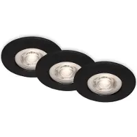 Briloner LED Einbauleuchten Einbaustrahler Bad 3er Set dimmbar schwarz 4,9W Ø9cm