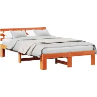 Syfax Bettrahmen Wachsbraun 120 x 200 cm Massives Kiefernholz