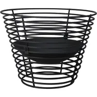 Ambiance Excellent Houseware | Gartenfeuerstelle - Feuerschale - Rund 53 x 53 x 40 cm - Schwarz - Metall - mit Schale
