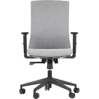 Stema Ergonomischer Bürodrehstuhl TONO, Nylongestell, verstellbare Armlehnen, graue Polsterung