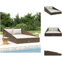 vidaXL Gartenbett Braun 110x200 cm Poly Rattan - Gartenbetten