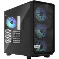 Fractal Design Meshify 2 Lite, PC, Schwarz, ATX, EATX, micro ATX, Mini-ITX, Stahl, Gehärtetes Glas, Multi, Taschenlüfter