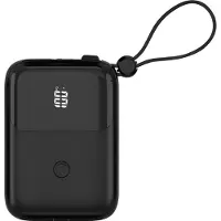 Swissten , 10.000 mAh Powerbank, iPhone + USB-C Kabel, Schwarz