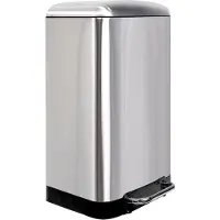 Perel Stadtmülltonne - 30 l - Rechteckig - Edelstahl