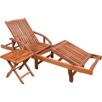 Syfax Sonnenliege mit Tisch Massivholz Akazie