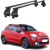 Menabo Dachträger Grundtäger für Fiat 500X 2014-2024 50kg Stahl Schwarz 2 tlg