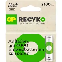 GP Batteries ReCyko Pro GPRCK210AA112C4, Wiederaufladbarer Akku, AA, Nickel-Metallhydrid (NiMH), 1,2 V, 4 Stück(e), 2100 mAh