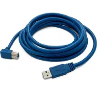 System-S USB 3.0 Kabel 3 m Typ B Stecker zu Typ A Stecker Winkel in Blau