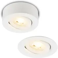 Briloner Desi 2 in 1 LED Aufbauspot und Einbaustrahler, 2 in 1 LED Aufbauspot und Einbaustrahler, Schwenkbar, Dimmbar, Flach, Weiß, Ø9 x 3 cm