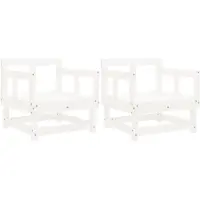 vidaXL Gartenstühle 2 Stk. Weiß Massivholz Kiefer