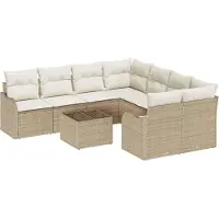 vidaXL Gartensofa-set 9 stk. 8-Sitzanzahl Beige und Creme