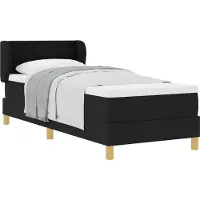 Syfax Boxspringbett mit Matratze Schwarz 80 x 200 cm Stoff