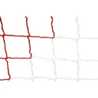 Powershot Zweifarbiges 4mm Fußballtornetz - Rot & Weiß - 7,32 x 2,44 x 2 x 2 m