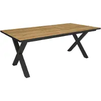 Skraut Home Esszimmertisch, 194x90x74cm, Für 10 Gäste, Stubentisch, Eiche Schwarz