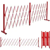 Mendler Alu Absperrgitter MCW-B34, Zaun Schutzgitter Scherengitter Trenngitter, ausziehbar 103x53-411cm rot-weiß
