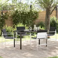 vidaXL Möbel Garten Essgruppe 5 pcs Weiß 140 x 70 x 73 cm - Gartenstühle 3379339
