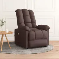 vidaXL Massagesessel - Fernsehsesel - Loungesessel - Dunkelbraun Stoff - Massagesessel C430