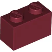 LEGO Stein 1x2 (3004), Dunkelrot (Dark Red), 50x