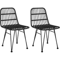 vidaXL "2026 MODERNE"Gartenstühle - Gartenmöbel - Balkonstuhl 2er-set - multifunktional& Moderne - Schwarz 48x62x84 cm PE-Rattan - Stühle für Garten, Balkon CC6839049