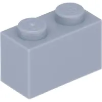 LEGO : 100x Stein 1x2 in 'Light Bluish Gray'