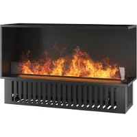 SOLOLED Corner R1200 Einbau-Wasserdampfkamin mit mehrfarbiger Flamme, 3D-Effekt und App-Steuerung, 2,4-l-Tank - 120 cm