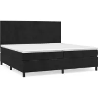 vidaXL Boxspringbett mit Matratze Schwarz 200x200 cm Samt