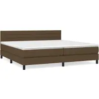 Syfax Boxspringbett mit Matratze Dunkelbraun 200x200 cm Stoff