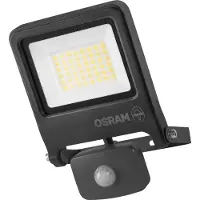 Osram ENDURA FLOOD PC 30W LED-Fluter mit Sensor, 3000K warmweiß, 3000 Lumen, IP44 Flutlicht Bewegungsmelder 9m, Zeit-Steuerung 5s-10min