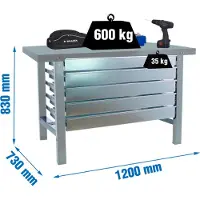 Simonwork (bancos De Trabajo) Bt6 5box Werkbank 830x1200x730 Mm